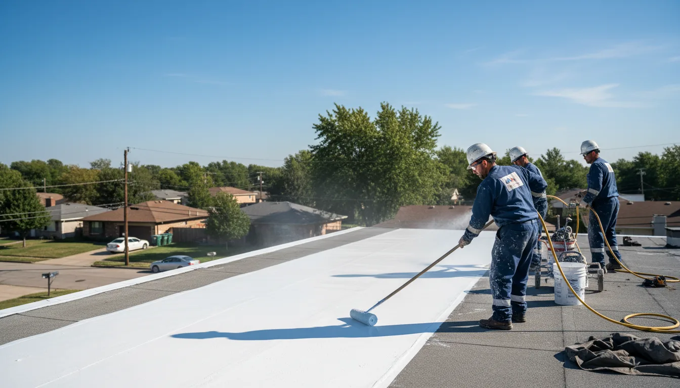 Commercial roof coating in Honobia, OK near me